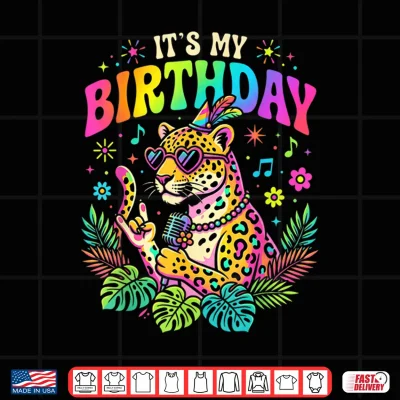 Design Its My Birthday Zoo Animals Leopard Cheetah Birthday Party Shirt
