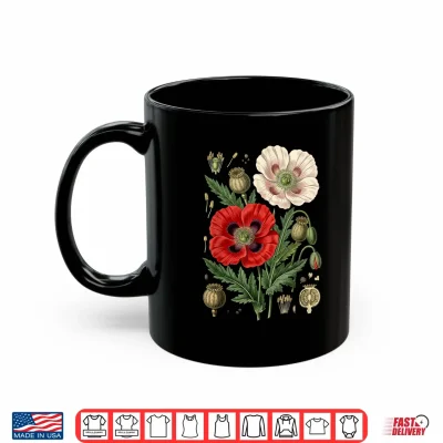 Mug Vintage Red Poppy Flower Memorial Day Shirt