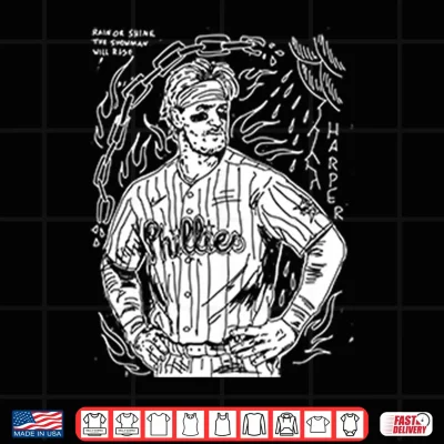 Design Bryce Harper Rain Or Shine The Showman Will Rise Shirt 1