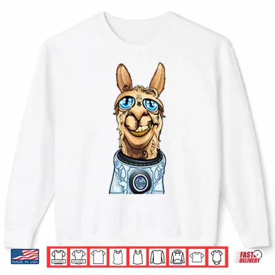 Sweatshirt Funny Astronaut Llama Shirt 1