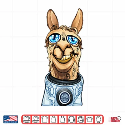 Design Funny Astronaut Llama Shirt 1