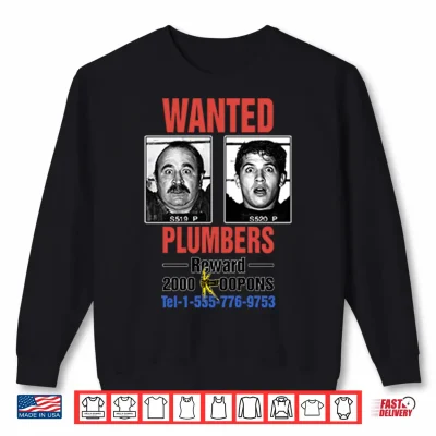 Sweatshirt Wanted Plumbers Super Mario Bros 1993 Shirt 1