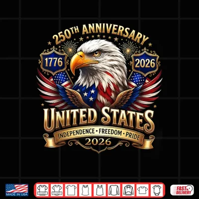 Design 250 Years American Anniversary 1776 2026 USA Flag 4th July Shirt