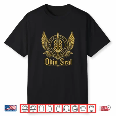 Odin Seal Runes Ravens Valknut Norse Mythology Viking Shirt