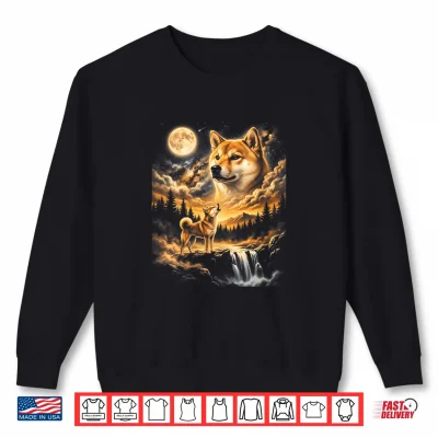 Sweatshirt Shiba Inu Howling to The Moon Shirt