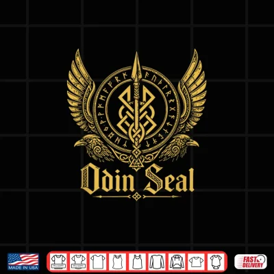 Design Odin Seal Runes Ravens Valknut Norse Mythology Viking Shirt