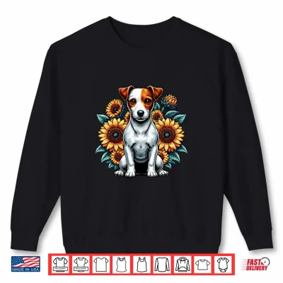 Sweatshirt Sunflowers Jack Russell Terrier Jack Russells Performance Shirt