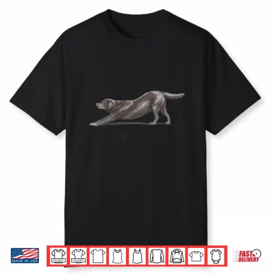 Big Stretch Chocolate Labrador Retriever Stretching Dog Art Shirt
