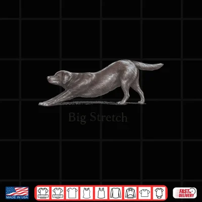 Design Big Stretch Chocolate Labrador Retriever Stretching Dog Art Shirt