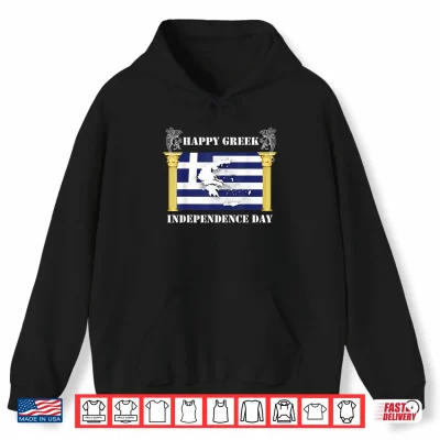 Hoodie Happy Greek Independence Day shirt Greek flag tee shirt