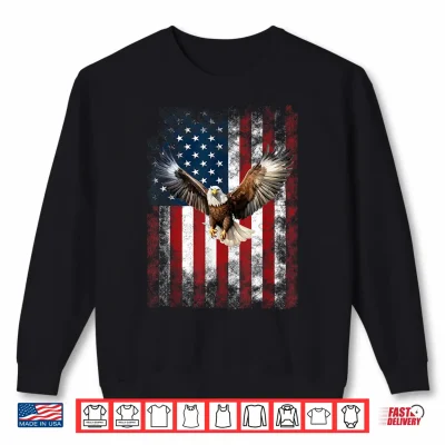 Sweatshirt Patriotic Eagle 4th Of July USA American Flag Shirt 1