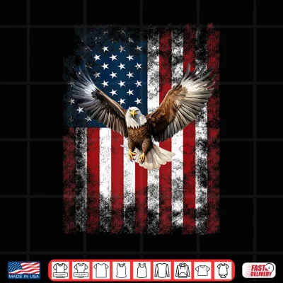 Design Patriotic Eagle 4th Of July USA American Flag Shirt 1