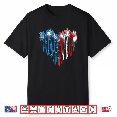 Turtles Usa Flag Stars Stripes 4Th Of July Independence Day Shirt