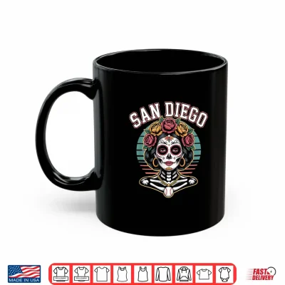 Mug San Diego Sugar Skull Flower City Baseball Shirt