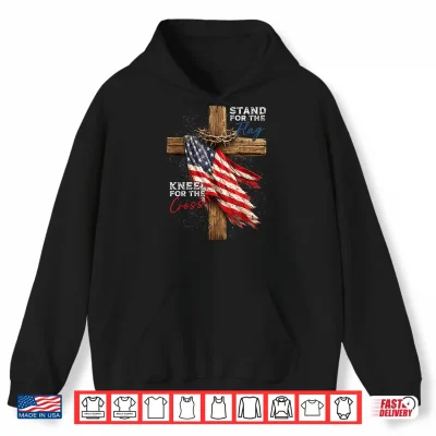 Hoodie USA Flag Religious 4th of July Christian Faith Men Women Shirt