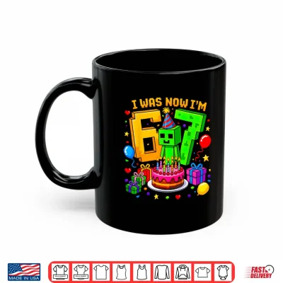 Mug I was 6 Now Im 7 7th Birthday 6 7 Birthday Gamer Boys Shirt