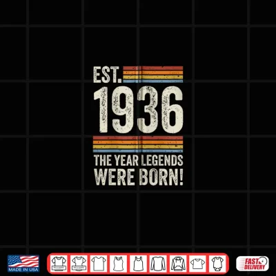 Design 90 Years Old Born in 1936 Vintage 90th Birthday Shirt