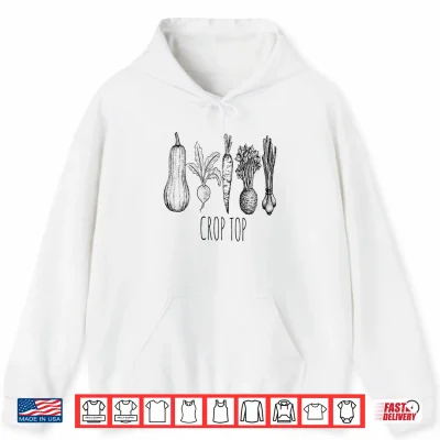 Hoodie Crop Top Funny Gardening Pun Vegetable Art Shirt