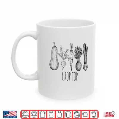 Mug Crop Top Funny Gardening Pun Vegetable Art Shirt