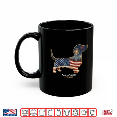 Mug Dachshund Americas 250th Patriotic Dog Fireworks Shirt