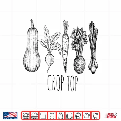 Design Crop Top Funny Gardening Pun Vegetable Art Shirt