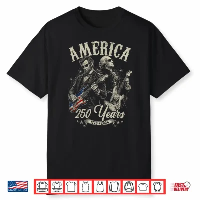 George Washington Lincoln Playing Guitar Abe Lincoln 250Th Shirt
