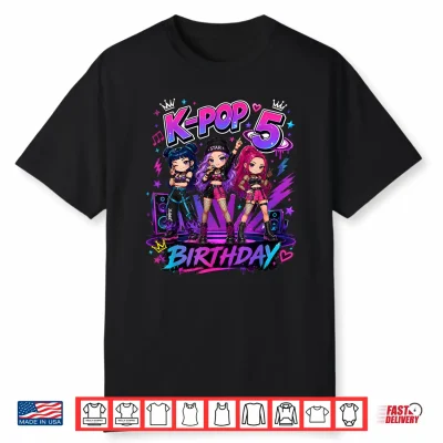 Kids It’S My 5Th K Pop Birthday Girl 5 Year Old K Pop Bday Shirt