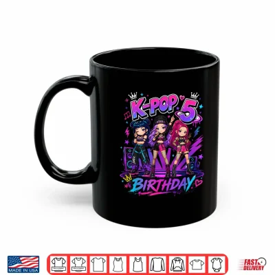 Mug Kids Its My 5th K Pop Birthday Girl 5 Year Old K Pop Bday Shirt