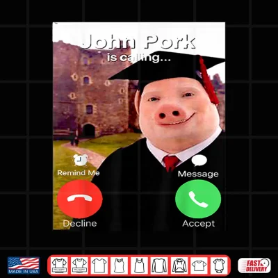 Design Meme Graduation Day Funny John Pork is Calling Brainrot Shirt