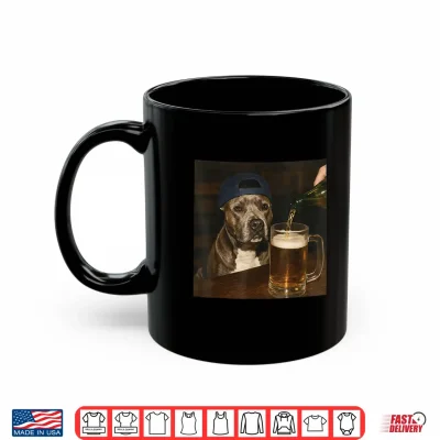 Mug Pitbull Drinking Beer Funny Pitbull Dog Beer Meme Shirt