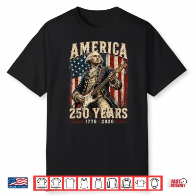 Vintage George Washington Playing Guitar 250 Years America Shirt