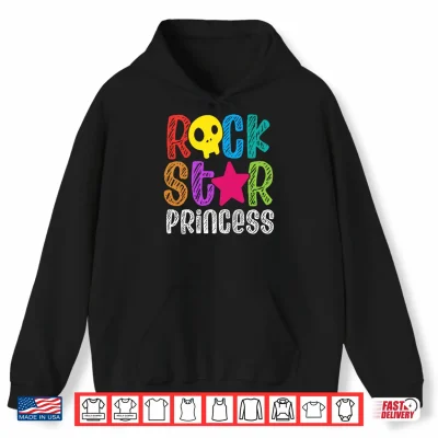 Hoodie Womens Rockstar Birthday Girl Rock Star Princess Party Music Performance Shirt