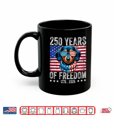 Mug 250 Anniversary USA Dog Dachshund 4th of July Shirt