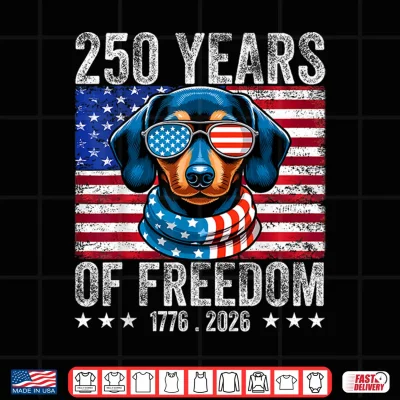 Design 250 Anniversary USA Dog Dachshund 4th of July Shirt