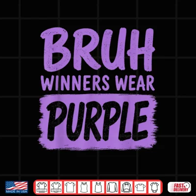 Design Bruh Winners Wear Purple Funny Teacher Kid Field Day Games Shirt