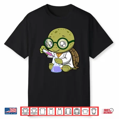 Cute Nerdy Turtle Cartoon Design Performance Shirt