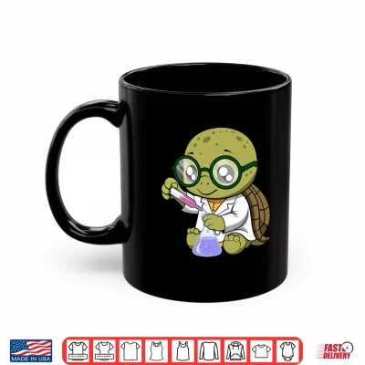 Mug Cute Nerdy Turtle Cartoon Design Performance Shirt