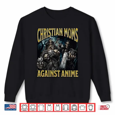 Sweatshirt Mens Christian Moms Against Anime Funny Hard Skeleton Meme Performance Shirt