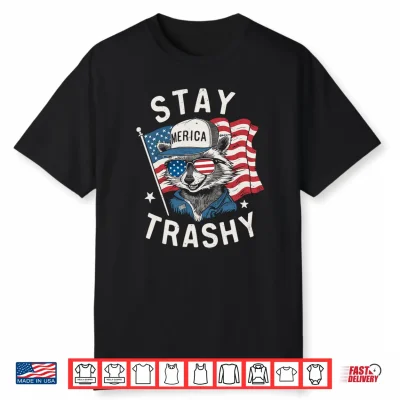 Mens White Trash Party Attire Redneck Raccoon Stay Trashy Usa Performance Shirt