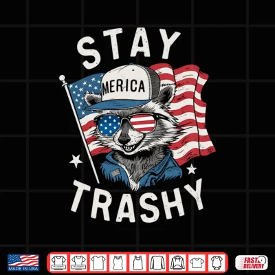Design Mens White Trash Party Attire Redneck Raccoon Stay Trashy USA Performance Shirt