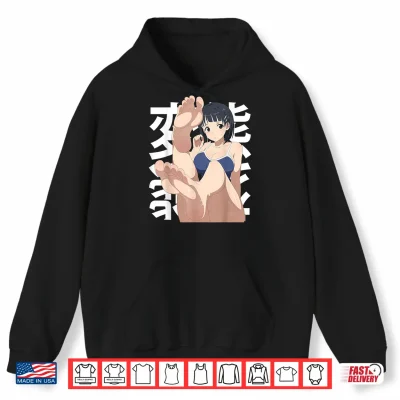 Hoodie Submissive Feet Toes Anime Shy Girl Lewd Waifu Otaku Femdom Shirt
