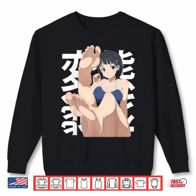 Sweatshirt Submissive Feet Toes Anime Shy Girl Lewd Waifu Otaku Femdom Shirt