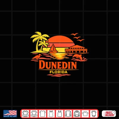 Design Vintage Dunedin Florida Sunset Shirt