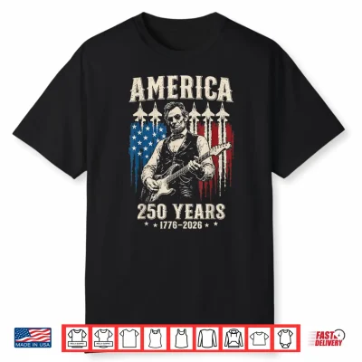 Abraham Lincoln Playing Guitar 250Th Anniversary 4Th Of July Shirt
