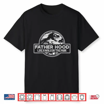 Fatherhood Like A Walk In The Park Retro Dinosaur Dad Shirt