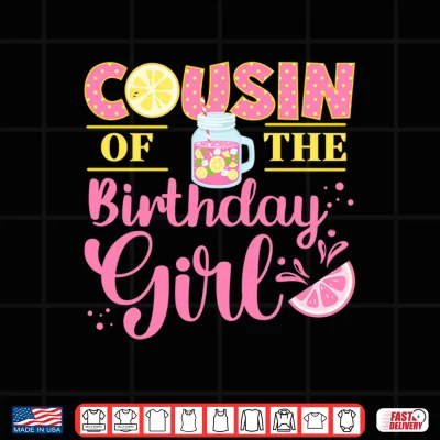 Design Cousin Pink Lemonade FirstBirthday Family Outfit Lemon Party Performance Shirt