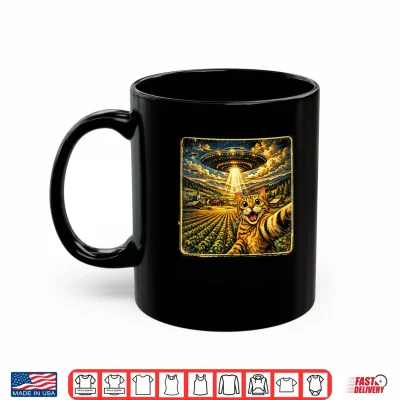 Mug Funny Cat Selfie Tee Alien Shirt