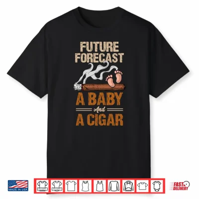 Mens Future Forecast A Baby And A Cigar Lover Fathers Day New Dad Performance Shirt
