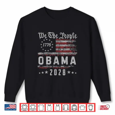 Sweatshirt Obama 2028 for PresidentUS Flag Vintage Shirt