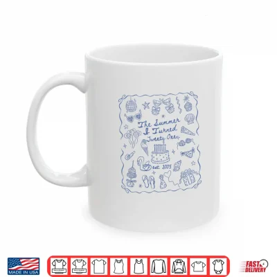 Mug Summer I Turned Twenty One Coquette Bow Coastal 21 Birthday Shirt
